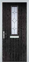 Mid Square (centre) Crystal Diamond Composite Front Door in Black Brown