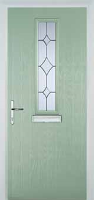 Mid Square (centre) Crystal Diamond Composite Front Door in Chartwell Green