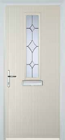 Mid Square (centre) Crystal Diamond Composite Front Door in Cream