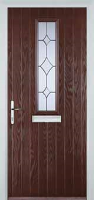 Mid Square (centre) Crystal Diamond Composite Front Door in Darkwood