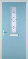 Mid Square (centre) Crystal Diamond Composite Front Door in Duck Egg Blue