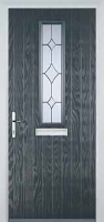 Mid Square (centre) Crystal Diamond Composite Front Door in Anthracite Grey