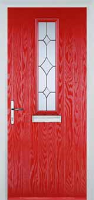 Mid Square (centre) Crystal Diamond Composite Front Door in Poppy Red