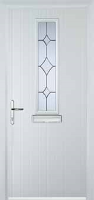 Mid Square (centre) Crystal Diamond Composite Front Door in White