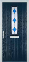 Mid Square (centre) Drop Diamond Composite Front Door in Dark Blue