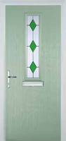 Mid Square (centre) Drop Diamond Composite Front Door in Chartwell Green