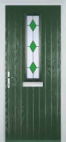 Mid Square (centre) Drop Diamond Composite Front Door in Green