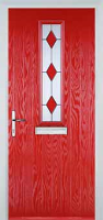 Mid Square (centre) Drop Diamond Composite Front Door in Poppy Red