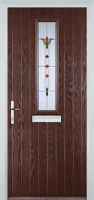 Mid Square (centre) Fleur Composite Front Door in Darkwood