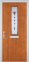 Mid Square (centre) Fleur Composite Front Door in Oak