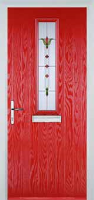 Mid Square (centre) Fleur Composite Front Door in Poppy Red