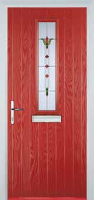 Mid Square (centre) Fleur Composite Front Door in Red