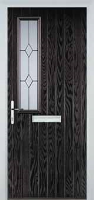 Mid Square (off set) Classic Composite Front Door in Black Brown