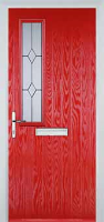 Mid Square (off set) Classic Composite Front Door in Poppy Red