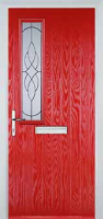 Mid Square (off set) Elegance Composite Front Door in Poppy Red