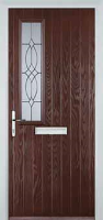 Mid Square (off set) Flair Composite Front Door in Darkwood