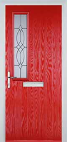 Mid Square (off set) Flair Composite Front Door in Poppy Red