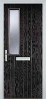 Mid Square (off set) Glazed Composite Front Door in Black Brown