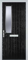 Mid Square (off set) Glazed Composite Front Door in Black