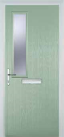 Mid Square (off set) Glazed Composite Front Door in Chartwell Green