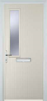 Mid Square (off set) Glazed Composite Front Door in Cream