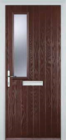 Mid Square (off set) Glazed Composite Front Door in Darkwood