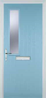 Mid Square (off set) Glazed Composite Front Door in Duck Egg Blue