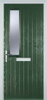 Mid Square (off set) Glazed Composite Front Door in Green