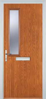 Mid Square (off set) Glazed Composite Front Door in Oak