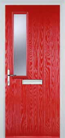 Mid Square (off set) Glazed Composite Front Door in Poppy Red