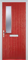 Mid Square (off set) Glazed Composite Front Door in Red