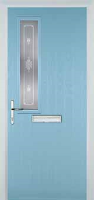 Mid Square (off set) Staxton Composite Front Door in Duck Egg Blue