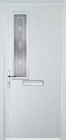 Mid Square (off set) Staxton Composite Front Door in White