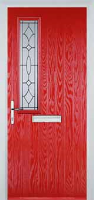 Mid Square (off set) Clarity Composite Front Door in Poppy Red