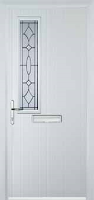 Mid Square (off set) Clarity Composite Front Door in White