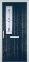 Mid Square (off set) Crystal Bohemia Composite Front Door in Dark Blue