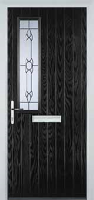 Mid Square (off set) Crystal Bohemia Composite Front Door in Black