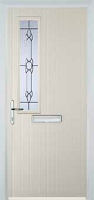 Mid Square (off set) Crystal Bohemia Composite Front Door in Cream