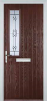 Mid Square (off set) Crystal Bohemia Composite Front Door in Darkwood