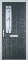 Mid Square (off set) Crystal Bohemia Composite Front Door in Anthracite Grey