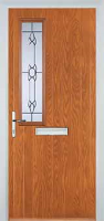 Mid Square (off set) Crystal Bohemia Composite Front Door in Oak