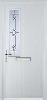 Mid Square (off set) Crystal Bohemia Composite Front Door in White