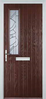 Mid Square (off set) Abstract Composite Front Door in Darkwood