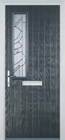 Mid Square (off set) Abstract Composite Front Door in Anthracite Grey