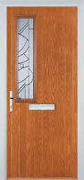 Mid Square (off set) Abstract Composite Front Door in Oak