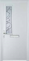 Mid Square (off set) Abstract Composite Front Door in White