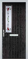 Mid Square (off set) Mackintosh Rose Composite Front Door in Black Brown