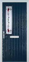 Mid Square (off set) Mackintosh Rose Composite Front Door in Dark Blue