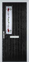 Mid Square (off set) Mackintosh Rose Composite Front Door in Black