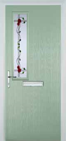 Mid Square (off set) Mackintosh Rose Composite Front Door in Chartwell Green